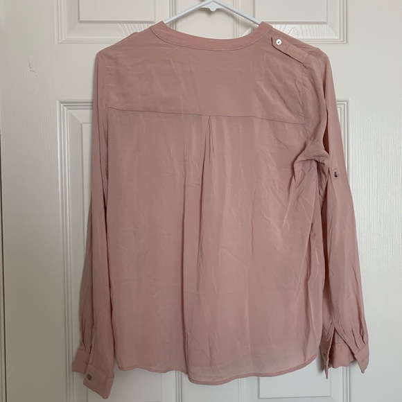 🌟LAST CHANCE🌟Airy Light Pink Cotton Blouse Button-Up Shirt - Picture 2 of 2